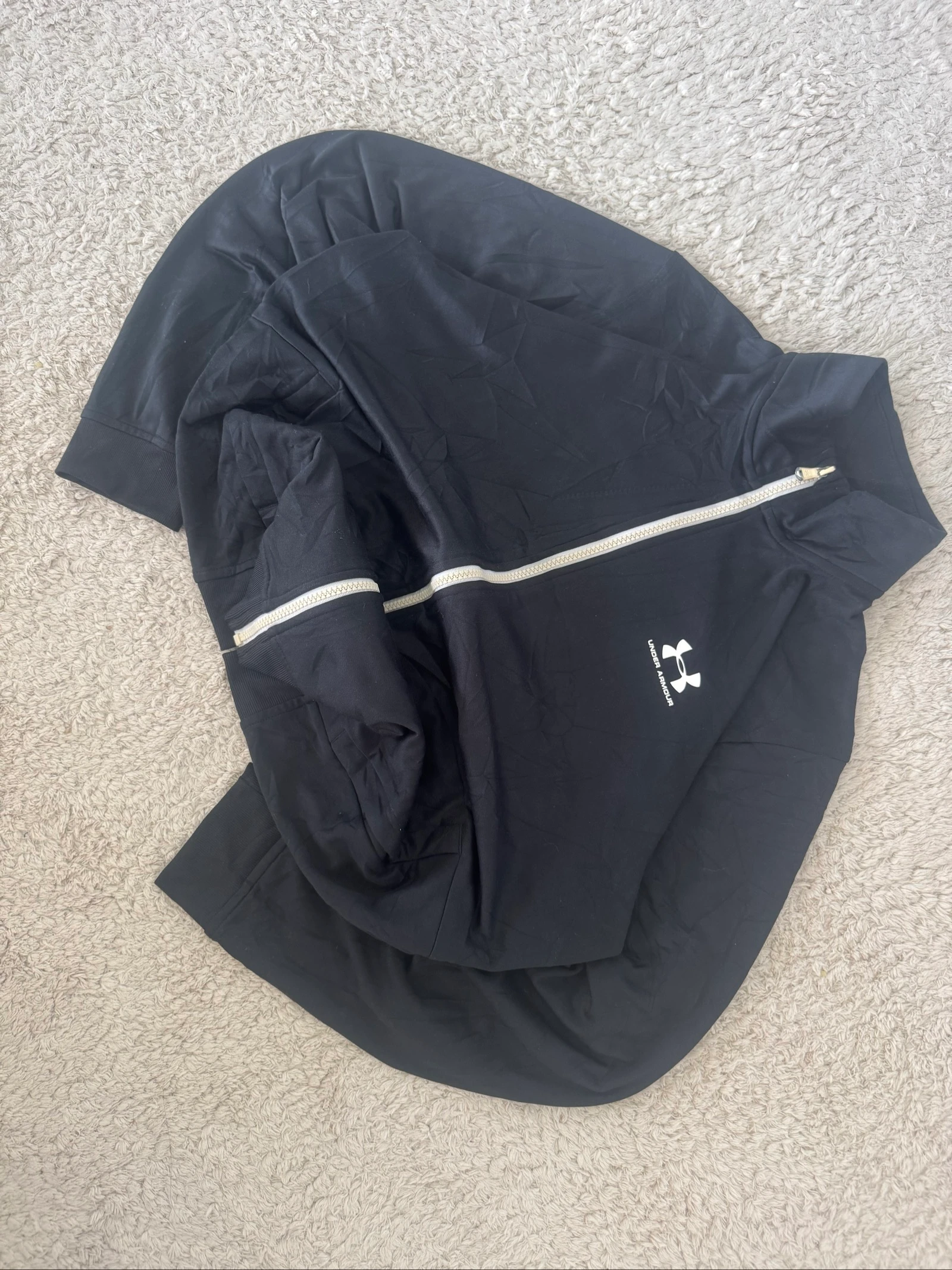 Under Armour Track Jacket Black Full Zip Sportswear Athletic Training Jacket Size M – photo 3